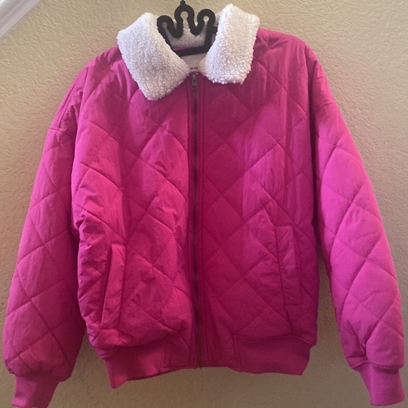 Thread and Supply Faux Shearling Collar Dad Style Jacket for Women - Picture 5 of 11